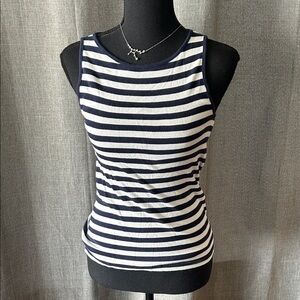 J. Crew Navy and White Striped Tank Top